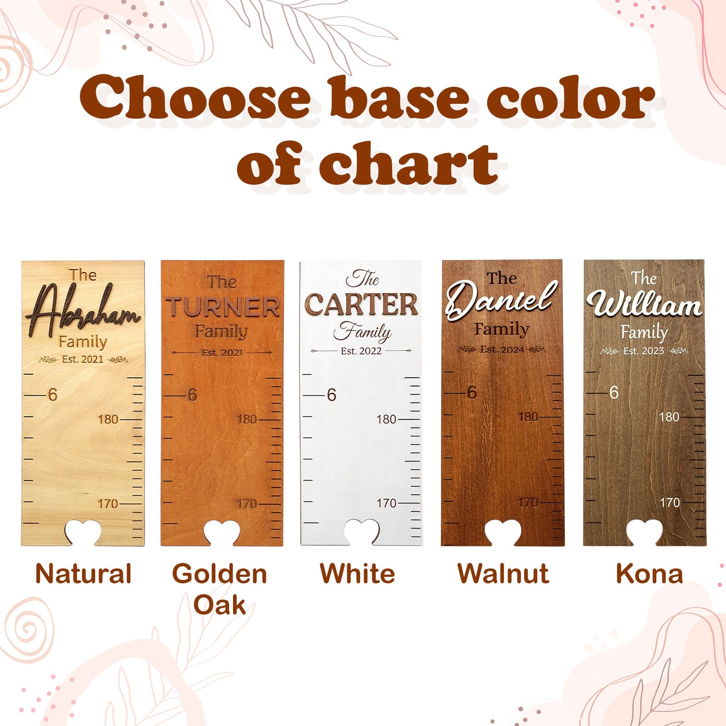 Family Height Chart Personalized Growth Chart Height Chart for Kids Baby Growth Chart Height Ruler for Wall Wooden Nursery Decor