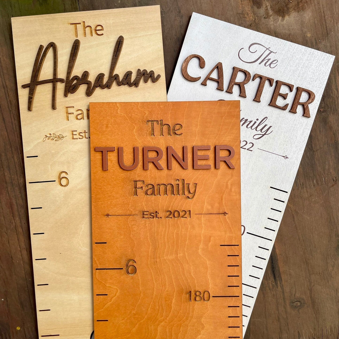 Family Growth Chart Personalized Wood Growth Chart Height Chart for Kids Height Ruler for Wall Wooden Nursery Decor Housewarming Gift