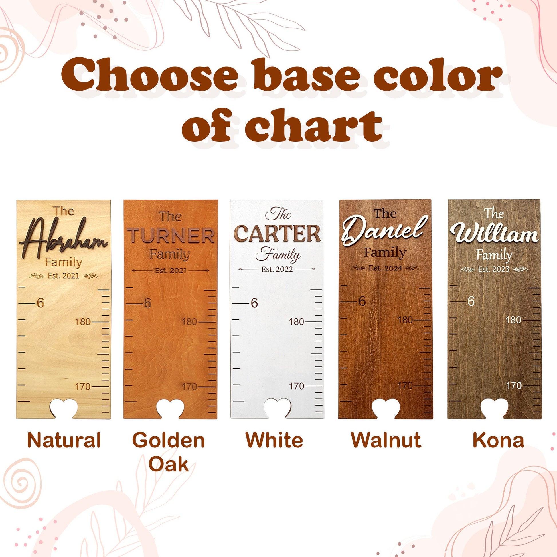 Family Height Chart Personalized Growth Chart Height Chart for Kids Baby Growth Chart Height Ruler for Wall Wooden Nursery Decor