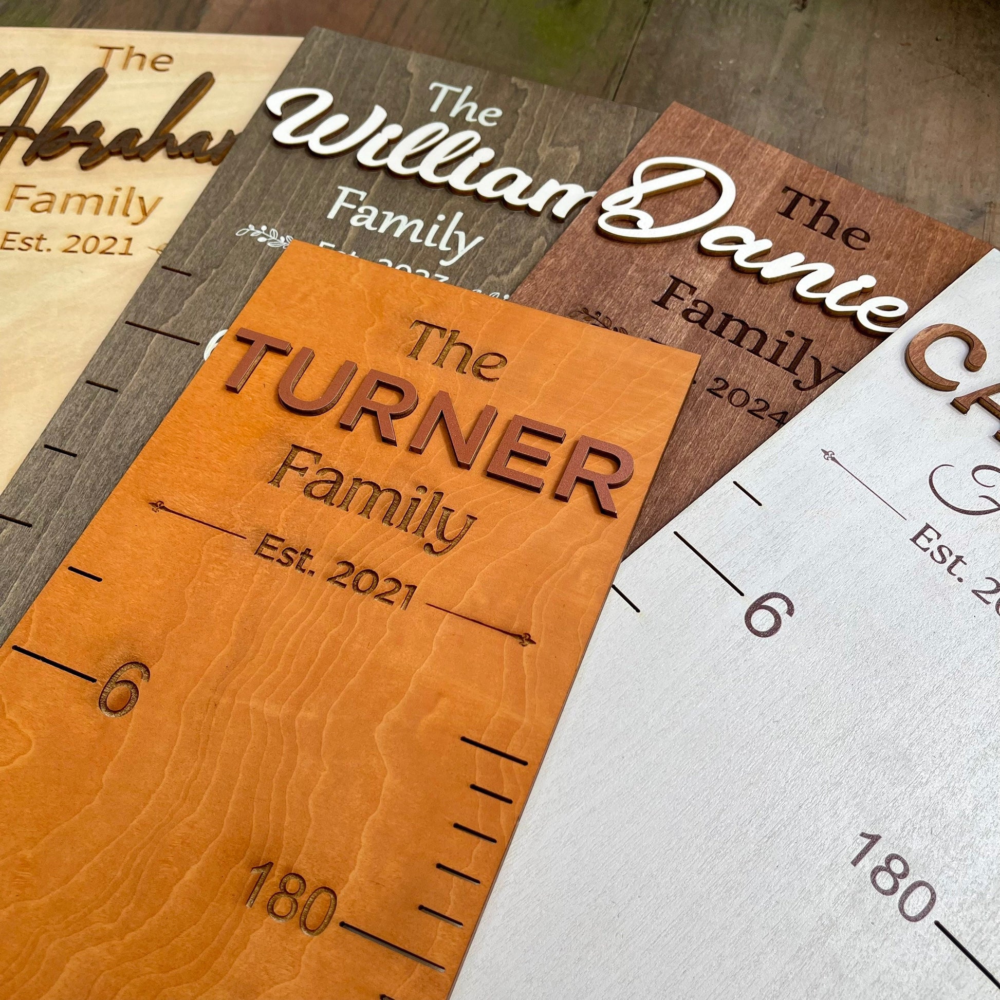 Family Growth Chart Personalized Wood Growth Chart Height Chart for Kids Height Ruler for Wall Wooden Nursery Decor Housewarming Gift