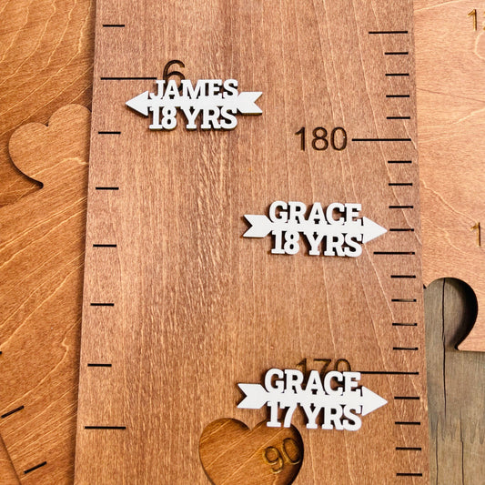 Growth Chart Markers Personalized Height Marker Arrows for Growth Chart Wooden Growth Chart Markers
