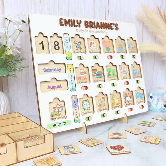 Chore Chart for Kids, Montessori Calendar, Kids Routine Chart, Toddler Chart, Homeschool Planner, Visual Schedule, Responsibility Chart
