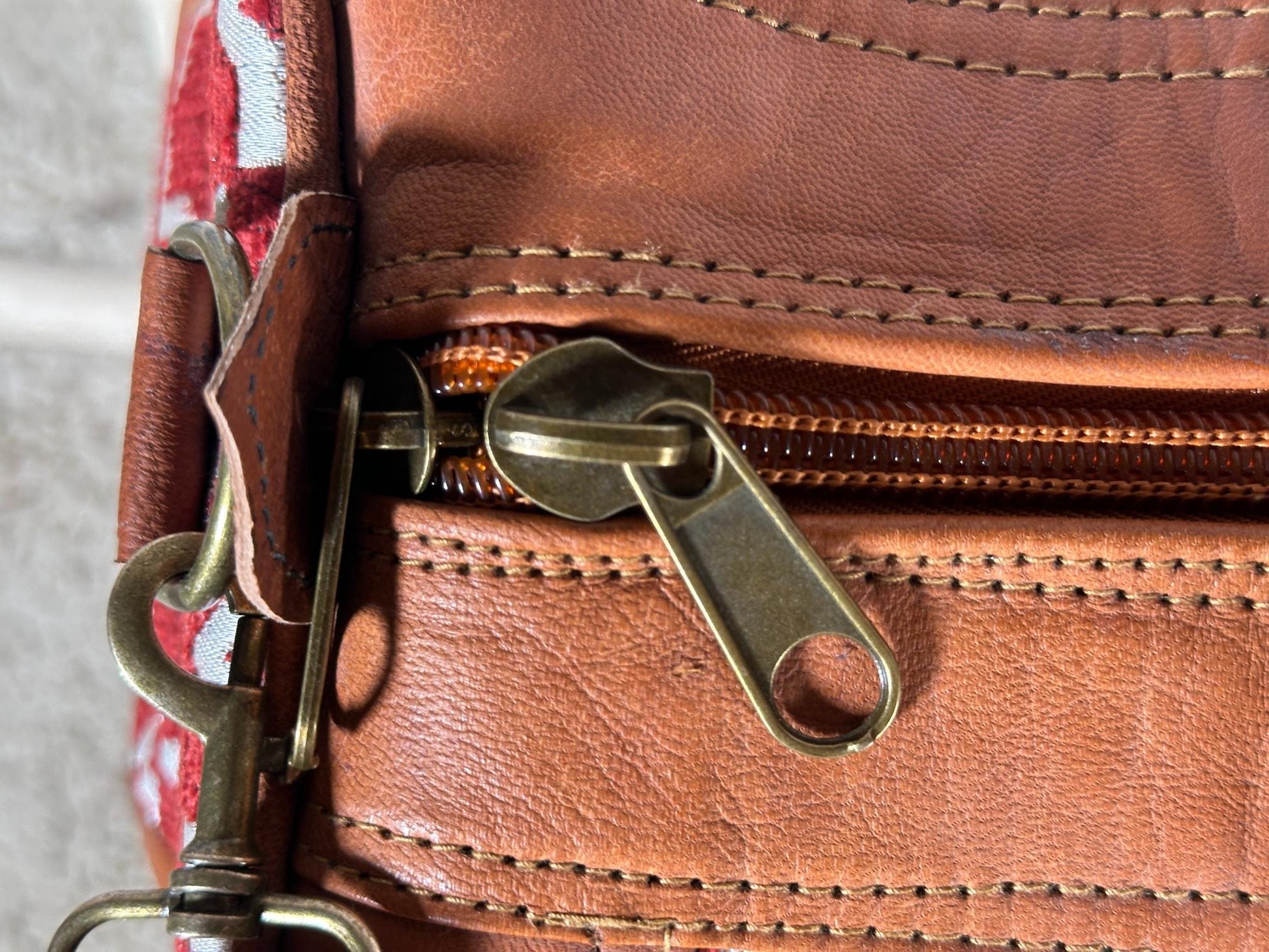 Handmade Moroccan Leather Carpet Bag – Kilim Weekender Travel Duffel, Boho Hippie Chic Extra Large Rug Bag for Women