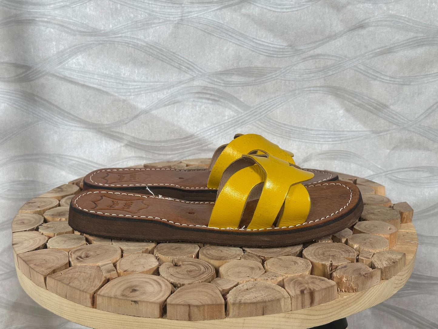 Handmade Moroccan Yellow Leather Sandals – Summer Shoes for Women, Greek Style Comfortable Soft Leather Sandals, Boho Gladiator Gift