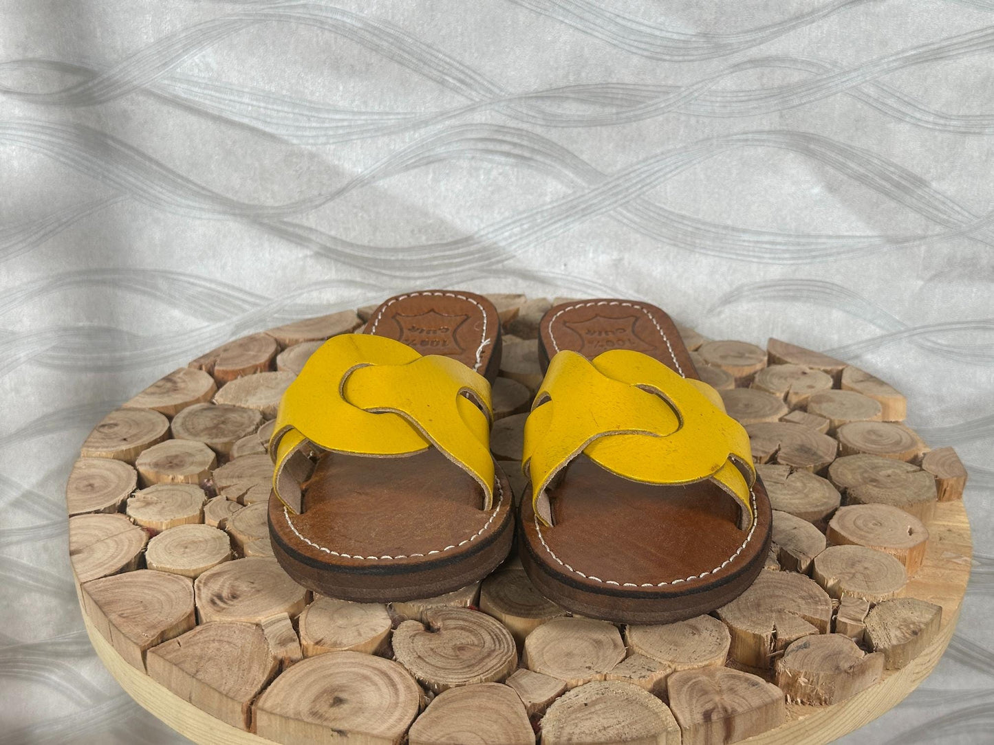 Handmade Moroccan Yellow Leather Sandals – Summer Shoes for Women, Greek Style Comfortable Soft Leather Sandals, Boho Gladiator Gift