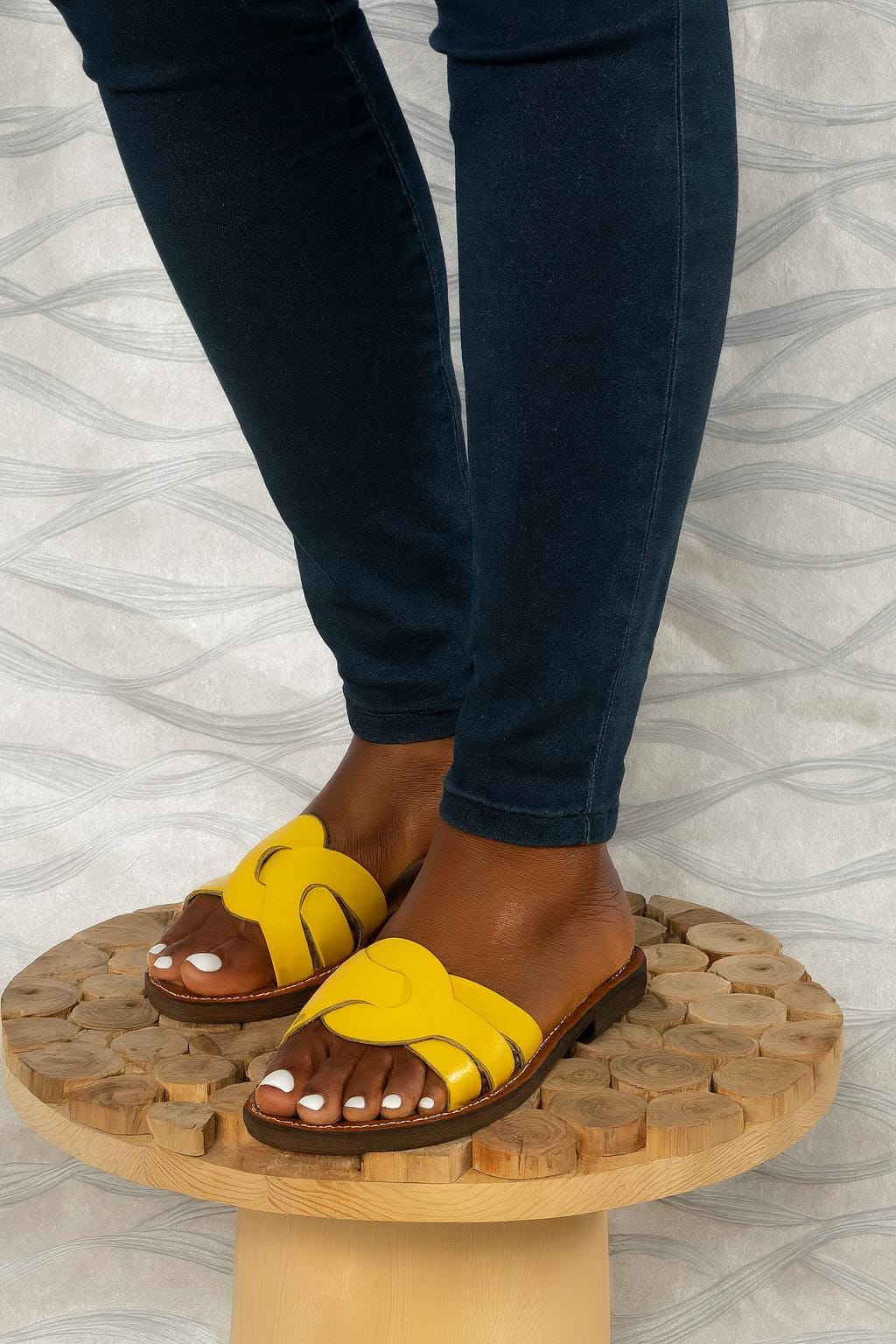 Handmade Moroccan Yellow Leather Sandals – Summer Shoes for Women, Greek Style Comfortable Soft Leather Sandals, Boho Gladiator Gift