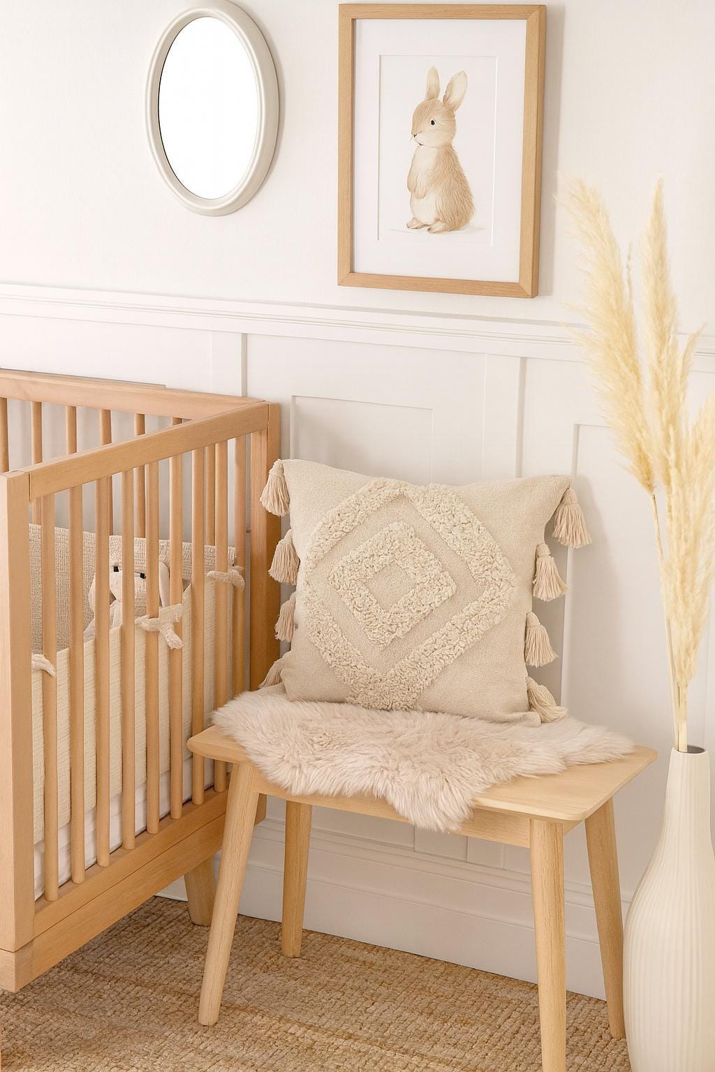 Handmade Moroccan Cotton Pillow Cover with Tassels – Boho Ethnic Throw Pillow, Decorative Tribal Berber Cushion for Sofa & Bed