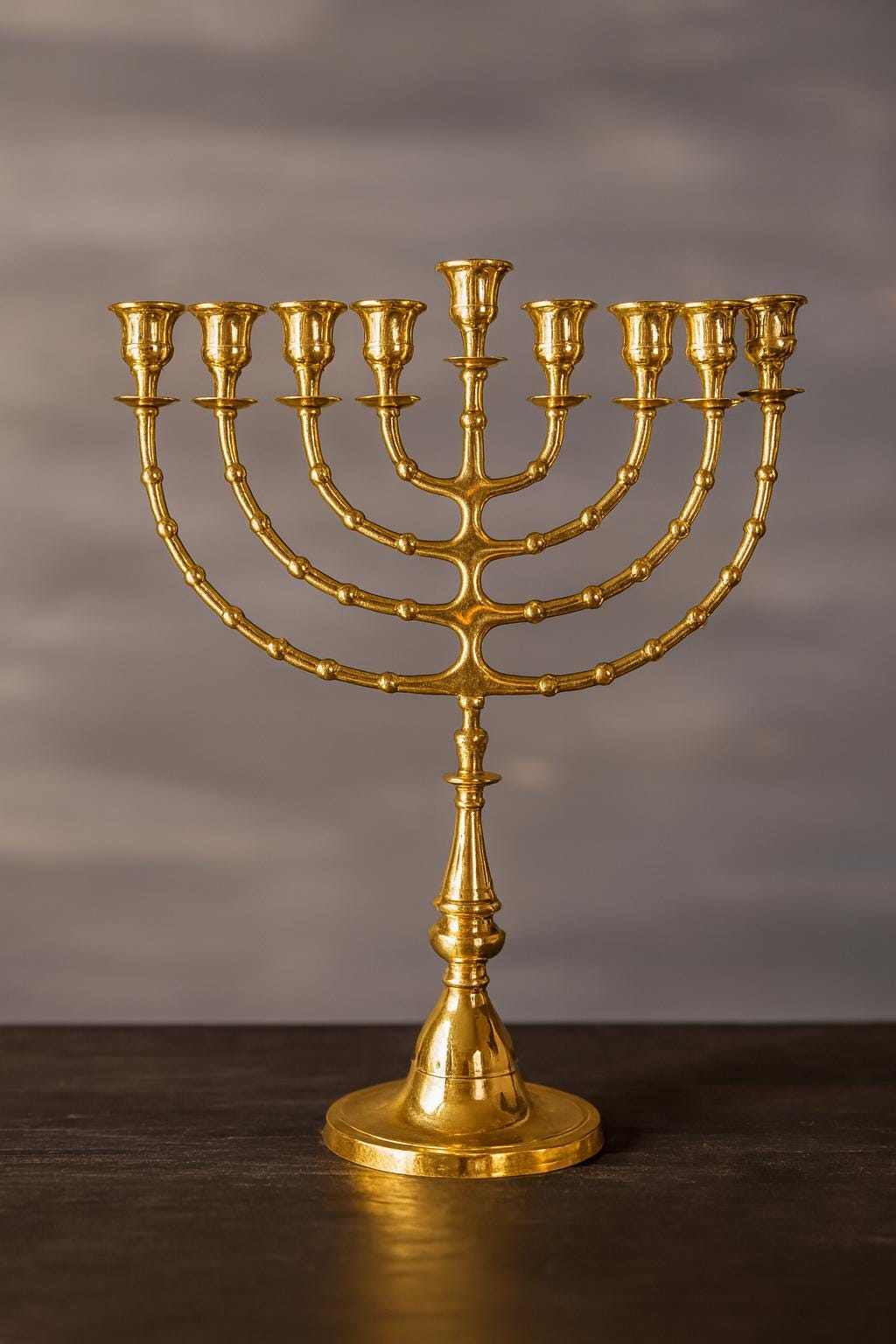 Solid Brass 7 Branch Menorah | Temple Menorah Judaica Art | Home Decor | Synagogue Religious Decor | Candelabra Gift