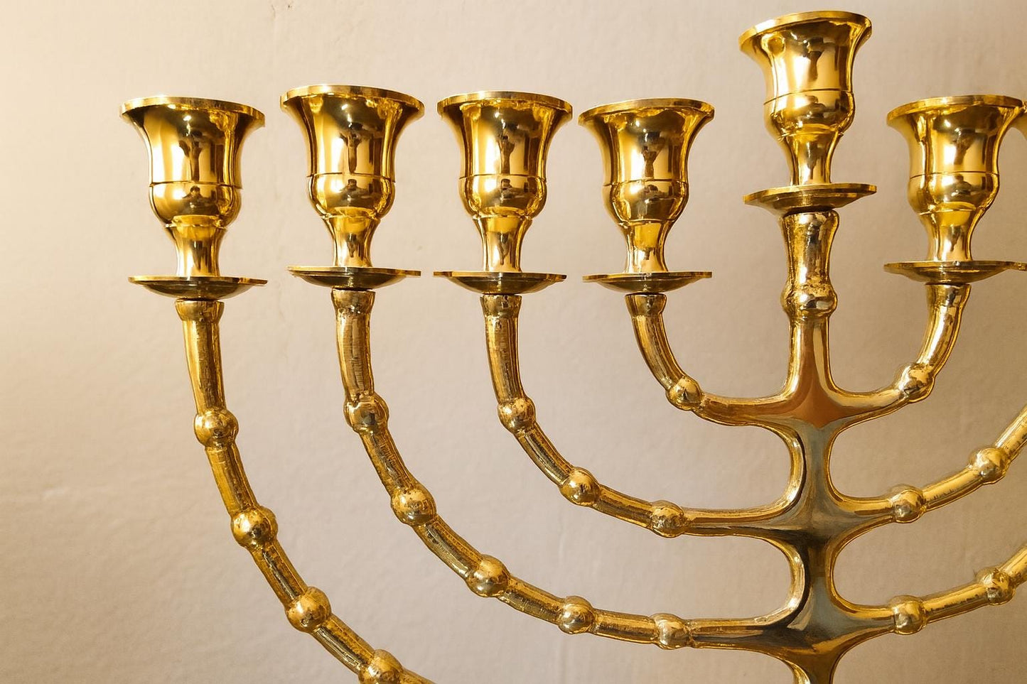 Solid Brass 7 Branch Menorah | Temple Menorah Judaica Art | Home Decor | Synagogue Religious Decor | Candelabra Gift