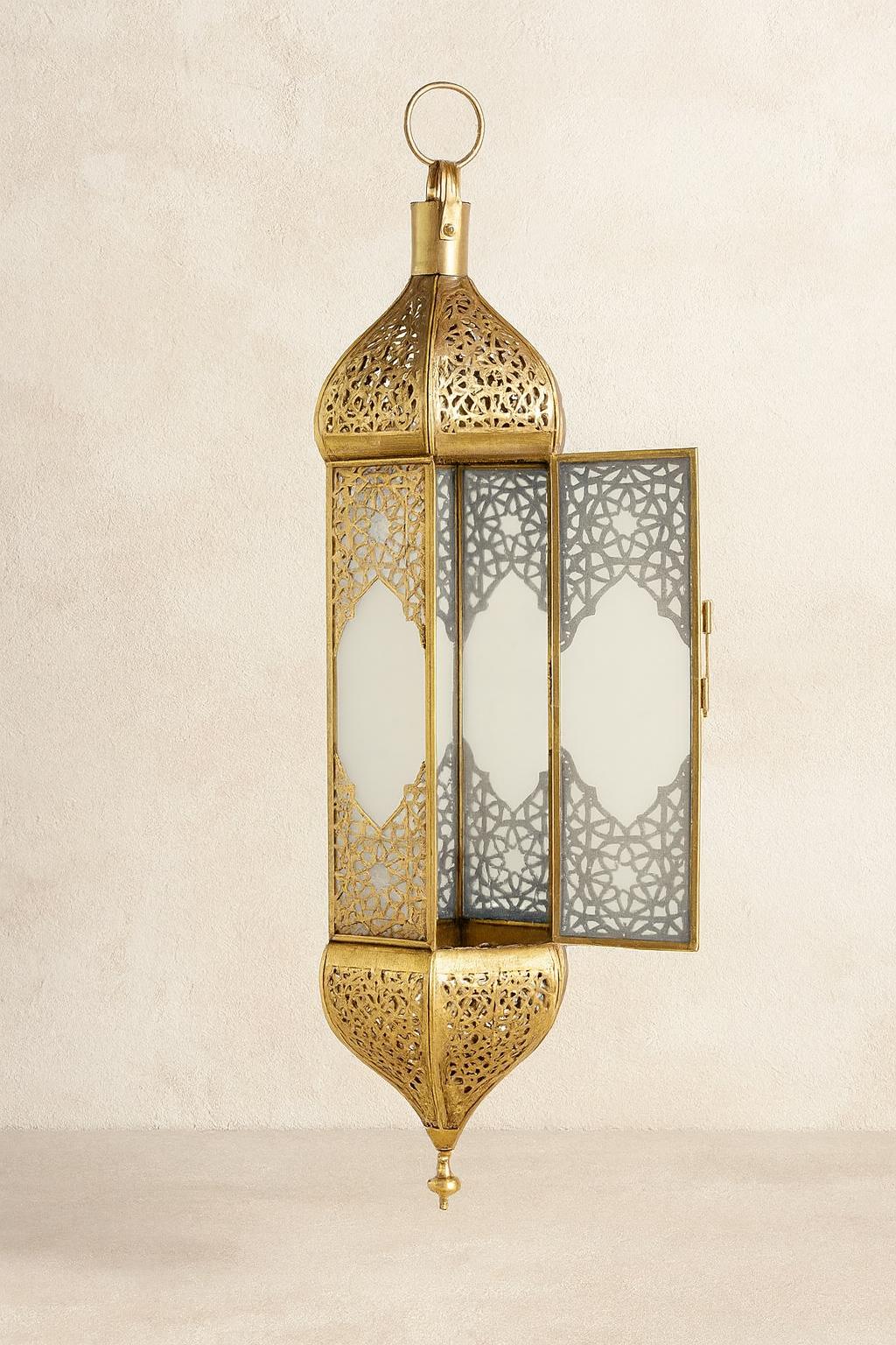 hanging Lantern/Candle holder handmade in Morocco. Best quality of Moroccan brass with protective coating
