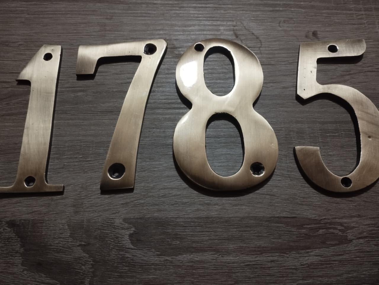 Handmade Brass House Numbers 0–9 | Moroccan Solid Brass Address Digits | Golden Door Sign | Rustic Modern Artisan Home Décor