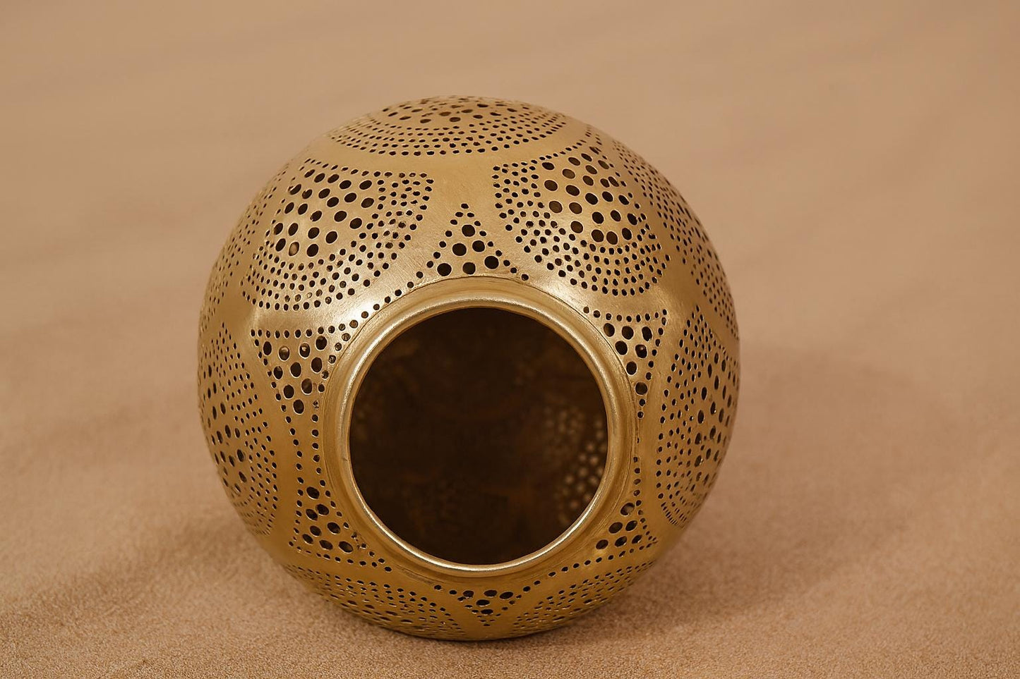 Handmade Moroccan Brass Teardrop Pendant Lamp – Pierced Hanging Light, Boho Ceiling Fixture, Shadow Casting Brass Decor