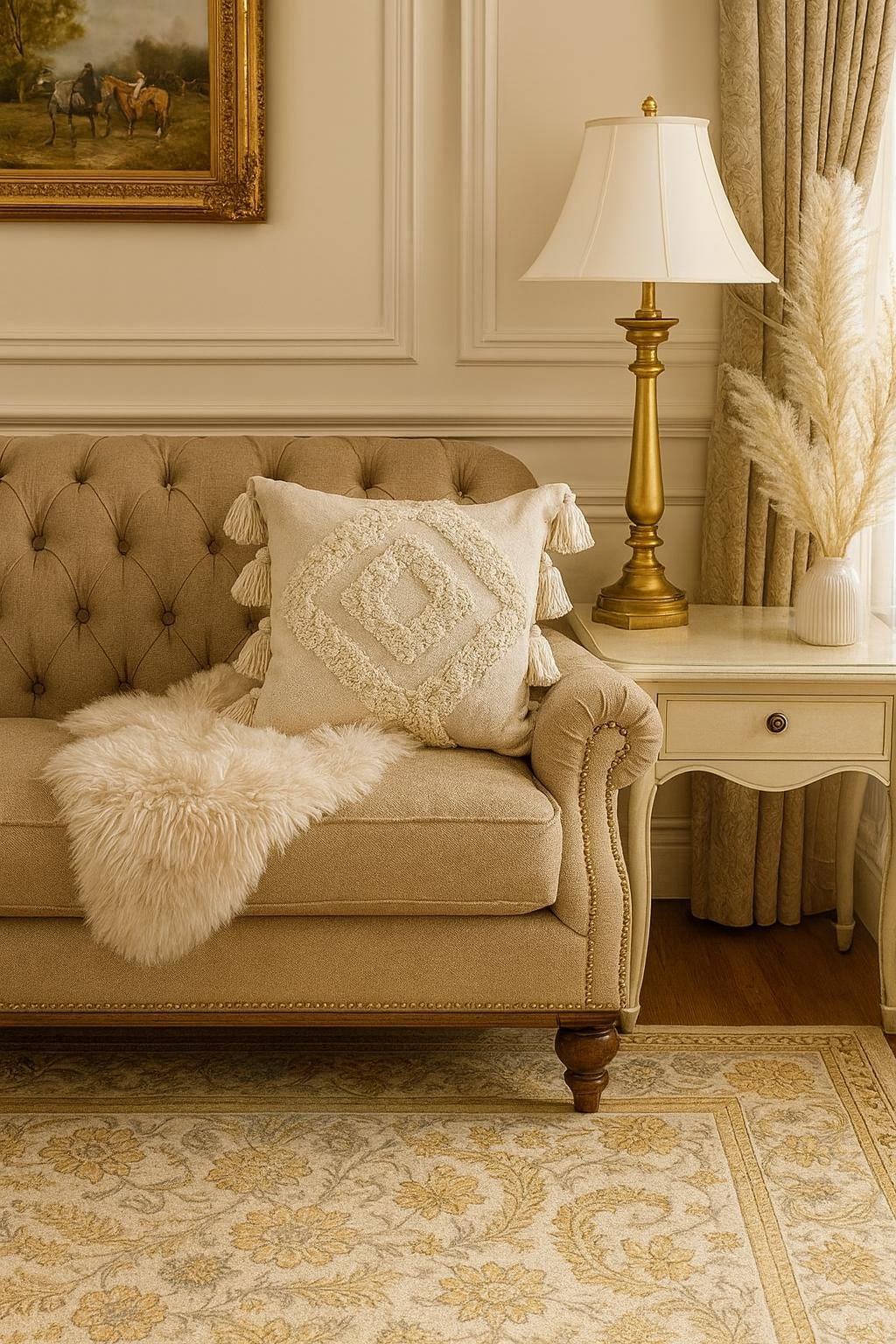 Handmade Moroccan Cotton Pillow Cover with Tassels – Boho Ethnic Throw Pillow, Decorative Tribal Berber Cushion for Sofa & Bed