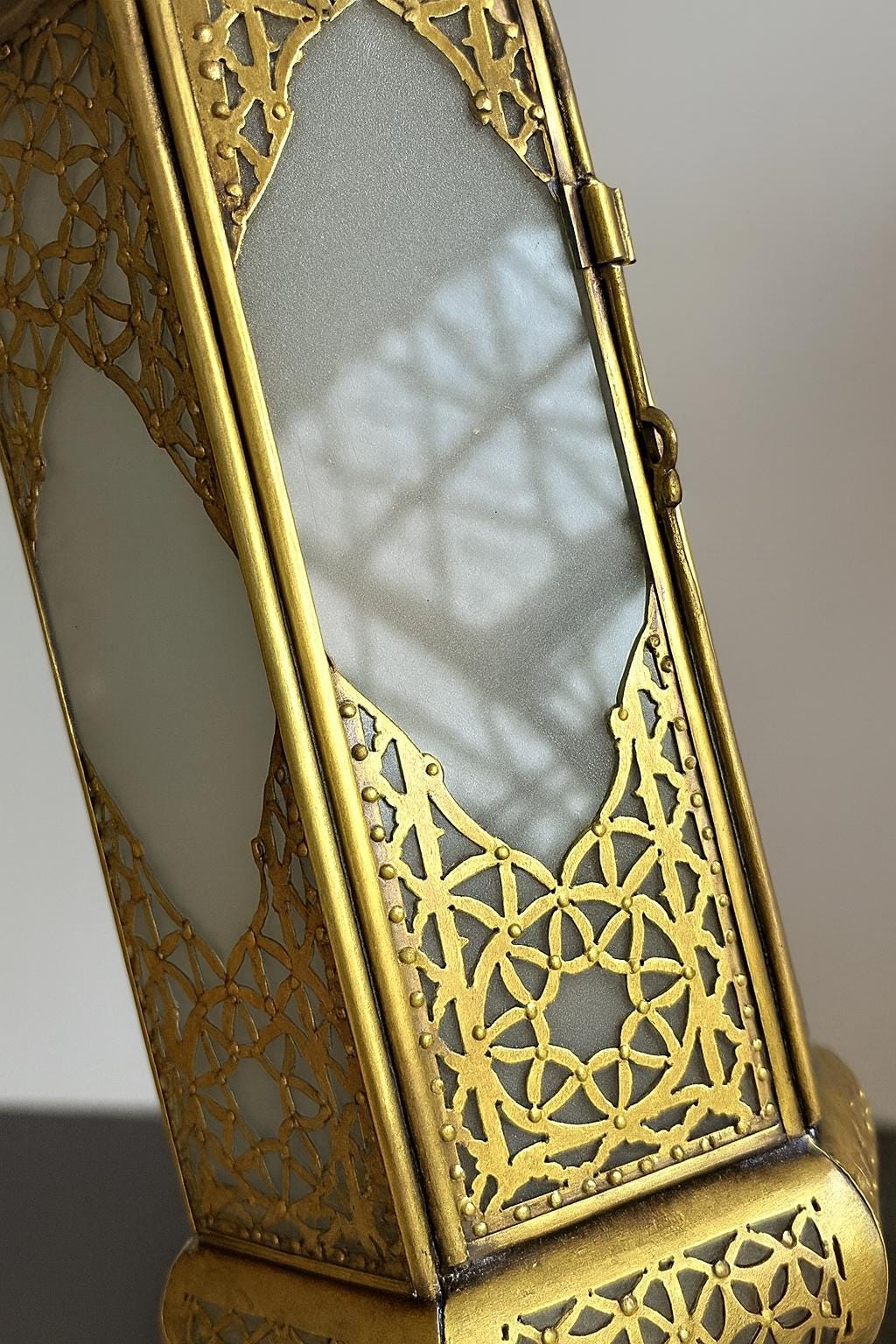 hanging Lantern/Candle holder handmade in Morocco. Best quality of Moroccan brass with protective coating