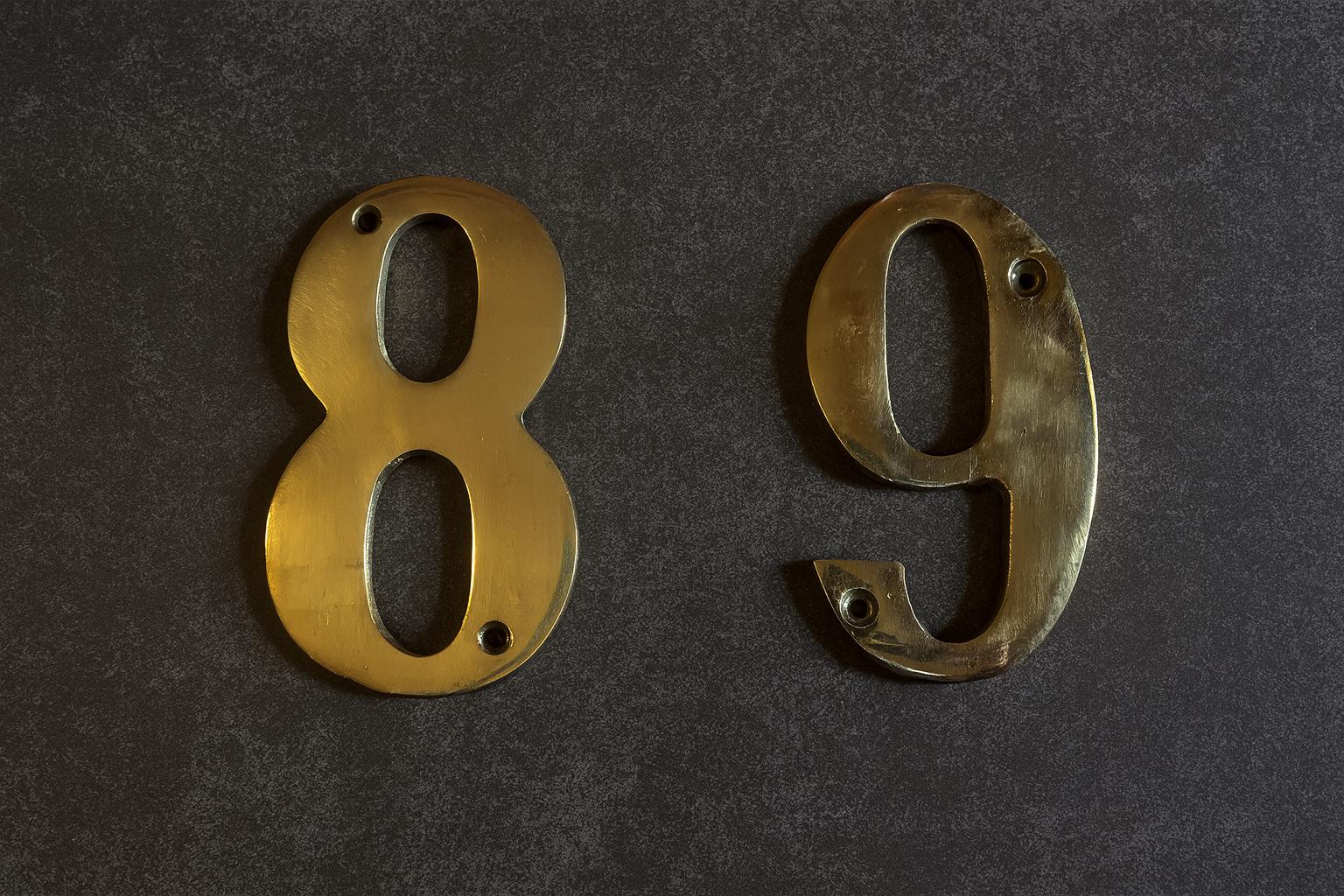 Handmade Brass House Numbers 0–9 | Moroccan Solid Brass Address Digits | Golden Door Sign | Rustic Modern Artisan Home Décor